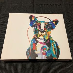 Colorful Dog Headphones Art
